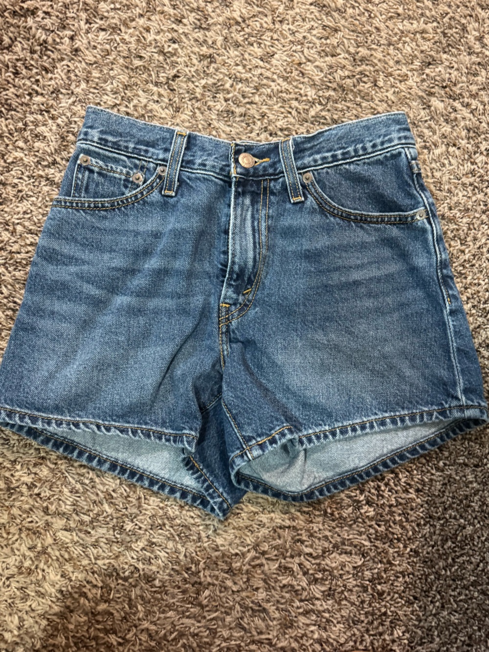Levi's Blue High-Waisted Denim Jean Shorts